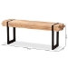 Baxton Studio Henson Rustic and Industrial Natural Brown Finished Wood and Black Finished Metal Bench - JY17B4004-Brown/Black-Bench