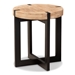 Baxton Studio Horace Rustic and Industrial Natural Brown Finished Wood and Black Finished Metal End Table