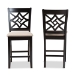 Baxton Studio Nicolette Modern and Contemporary Sand Fabric Upholstered and Dark Brown Finished Wood 2-Piece Counter Stool Set - RH340P-Sand/Dark Brown-PC
