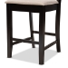 Baxton Studio Nicolette Modern and Contemporary Sand Fabric Upholstered and Dark Brown Finished Wood 2-Piece Counter Stool Set - RH340P-Sand/Dark Brown-PC