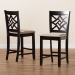 Baxton Studio Nicolette Modern and Contemporary Sand Fabric Upholstered and Dark Brown Finished Wood 2-Piece Counter Stool Set - RH340P-Sand/Dark Brown-PC