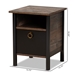 Baxton Studio Vaughan Modern and Contemporary Two-Tone Rustic Brown and Black Finished Wood Nightstand - SM-NS3840-Rustic Brown-NS