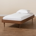 Baxton Studio Rina Mid-Century Modern Ash Walnut Finished Wood Twin Size Platform Bed Frame - MG97151-Ash Walnut-Frame-Twin