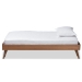 Baxton Studio Lissette Mid-Century Modern Ash Walnut Finished Wood Twin Size Platform Bed Frame - MG9704-Ash Walnut-Bed Frame-Twin