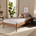 Baxton Studio Lissette Mid-Century Modern Ash Walnut Finished Wood Twin Size Platform Bed Frame - MG9704-Ash Walnut-Bed Frame-Twin