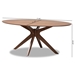 Baxton Studio Monte Mid-Century Modern Walnut Brown Finished Wood 71-Inch Oval Dining Table - Monte-Walnut-Oval-DT