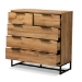 Baxton Studio Franklin Modern and Contemporary Oak Finished Wood and Black Finished Metal 5-Drawer Bedroom Chest - CH8002-Oak-5DW Chest