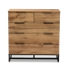 Baxton Studio Franklin Modern and Contemporary Oak Finished Wood and Black Finished Metal 5-Drawer Bedroom Chest - CH8002-Oak-5DW Chest