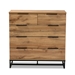 Baxton Studio Franklin Modern and Contemporary Oak Finished Wood and Black Finished Metal 5-Drawer Bedroom Chest - CH8002-Oak-5DW Chest