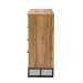 Baxton Studio Franklin Modern and Contemporary Oak Finished Wood and Black Finished Metal 5-Drawer Bedroom Chest - CH8002-Oak-5DW Chest