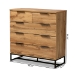 Baxton Studio Franklin Modern and Contemporary Oak Finished Wood and Black Finished Metal 5-Drawer Bedroom Chest - CH8002-Oak-5DW Chest