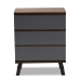 Baxton Studio Roldan Modern and Contemporary Two-Tone Walnut and Grey Finished Wood 3-Drawer Bedroom Chest - CH8003-Walnut/Grey-3DW Chest
