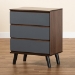 Baxton Studio Roldan Modern and Contemporary Two-Tone Walnut and Grey Finished Wood 3-Drawer Bedroom Chest - CH8003-Walnut/Grey-3DW Chest