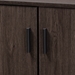 Baxton Studio Baldor Modern and Contemporary Dark Brown Finished Wood 3-Door Shoe Cabinet - MPC8022-Dark Brown-Shoe Cabinet