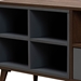 Baxton Studio Garrick Modern and Contemporary Two-Tone Grey and Walnut Brown Finished Wood 1-Drawer TV Stand - TV8018-Walnut/Grey-TV