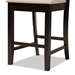 Baxton Studio Fenton Modern and Contemporary Transitional Sand Fabric Upholstered and Dark Brown Finished Wood 2-Piece Counter Stool Set - RH338P-Sand/Dark Brown-PC