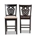 Baxton Studio Gervais Modern and Contemporary Transitional Sand Fabric Upholstered and Dark Brown Finished Wood 2-Piece Counter Stool Set - RH339P-Sand/Dark Brown-PC