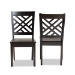 Baxton Studio Caron Modern and Contemporary Transitional Dark Brown Finished Wood 2-Piece Dining Chair Set - RH317C-Dark Brown Wood Flat Seat-DC-2PK