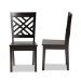 Baxton Studio Caron Modern and Contemporary Transitional Dark Brown Finished Wood 2-Piece Dining Chair Set - RH317C-Dark Brown Wood Flat Seat-DC-2PK