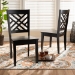 Baxton Studio Caron Modern and Contemporary Transitional Dark Brown Finished Wood 2-Piece Dining Chair Set - RH317C-Dark Brown Wood Flat Seat-DC-2PK