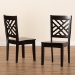 Baxton Studio Caron Modern and Contemporary Transitional Dark Brown Finished Wood 2-Piece Dining Chair Set - RH317C-Dark Brown Wood Flat Seat-DC-2PK