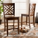 Baxton Studio Caron Modern and Contemporary Transitional Walnut Brown Finished Wood 2-Piece Counter Stool Set - RH317P-Walnut Wood Flat Seat-PC
