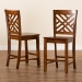 Baxton Studio Caron Modern and Contemporary Transitional Walnut Brown Finished Wood 2-Piece Counter Stool Set - RH317P-Walnut Wood Flat Seat-PC
