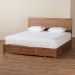 Baxton Studio Aras Modern and Contemporary Transitional Ash Walnut Brown Finished Wood King Size 3-Drawer Platform Storage Bed - Aras-Ash Walnut-King