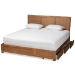 Baxton Studio Aras Modern and Contemporary Transitional Ash Walnut Brown Finished Wood King Size 3-Drawer Platform Storage Bed - Aras-Ash Walnut-King