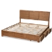 Baxton Studio Aras Modern and Contemporary Transitional Ash Walnut Brown Finished Wood King Size 3-Drawer Platform Storage Bed - Aras-Ash Walnut-King