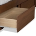 Baxton Studio Aras Modern and Contemporary Transitional Ash Walnut Brown Finished Wood King Size 3-Drawer Platform Storage Bed - Aras-Ash Walnut-King