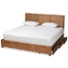 Baxton Studio Lisa Modern and Contemporary Transitional Ash Walnut Brown Finished Wood King Size 3-Drawer Platform Storage Bed - Lisa-Ash Walnut-King