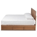 Baxton Studio Lisa Modern and Contemporary Transitional Ash Walnut Brown Finished Wood King Size 3-Drawer Platform Storage Bed - Lisa-Ash Walnut-King