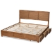 Baxton Studio Lisa Modern and Contemporary Transitional Ash Walnut Brown Finished Wood King Size 3-Drawer Platform Storage Bed - Lisa-Ash Walnut-King