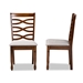 Baxton Studio Lanier Modern and Contemporary Grey Fabric Upholstered and Walnut Brown Finished Wood 2-Piece Dining Chair Set - RH318C-Grey/Walnut-DC-2PK