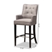Baxton Studio Aldon Modern and Contemporary Grey Fabric Upholstered and Dark Brown Finished Wood 2-Piece Bar Stool Set - BBT5407B-Grey/Wenge-BS