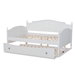 Baxton Studio Mara Cottage Farmhouse White Finished Wood Full Size Daybed with Roll-out Trundle Bed - MG0030-White-Daybed-Full