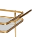Baxton Studio Destin Modern and Contemporary Glam Brushed Gold Finished Metal and Mirrored Glass 2-Tier Mobile Wine Bar Cart - JY20A263-Gold-Cart