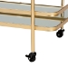 Baxton Studio Destin Modern and Contemporary Glam Brushed Gold Finished Metal and Mirrored Glass 2-Tier Mobile Wine Bar Cart - JY20A263-Gold-Cart