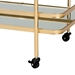 Baxton Studio Destin Modern and Contemporary Glam Brushed Gold Finished Metal and Mirrored Glass 2-Tier Mobile Wine Bar Cart - JY20A263-Gold-Cart