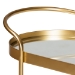 Baxton Studio Kamal Modern and Contemporary Glam Brushed Gold Finished Metal and Mirrored Glass 2-Tier Mobile Wine Bar Cart - JY20A268-Gold-Cart