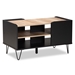 Baxton Studio Lilith Modern and Contemporary Two-Tone Black and Oak Brown Finished Wood and Metal 3-Tier Coffee Table - MH2164-Black/Oak-CT