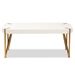 Baxton Studio Kassa Contemporary Glam and Luxe Brushed Gold Metal and White Finished Wood Coffee Table - JY20A156-White/Gold-CT