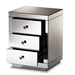 Baxton Studio Arnold Contemporary Glam and Luxe Mirrored 3-Drawer Nightstand - RXF-8667-NS