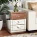 Baxton Studio Arnold Contemporary Glam and Luxe Mirrored 3-Drawer Nightstand - RXF-8667-NS