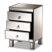 Baxton Studio Ewan Contemporary Glam and Luxe Mirrored 3-Drawer End Table - RXF-8645-ET