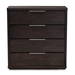 Baxton Studio Titus Modern and Contemporary Dark Brown Finished Wood 4-Drawer Chest - Titus-Mocha-4DW-Chest
