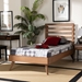Baxton Studio Shiro Mid-Century Modern Ash Walnut Finished Wood Twin Size Platform Bed - Shiro-Ash Walnut-Twin