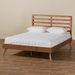 Baxton Studio Shiro Mid-Century Modern Ash Walnut Finished Wood Queen Size Platform Bed - Shiro-Ash Walnut-Queen