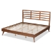 Baxton Studio Shiro Mid-Century Modern Ash Walnut Finished Wood King Size Platform Bed - Shiro-Ash Walnut-King